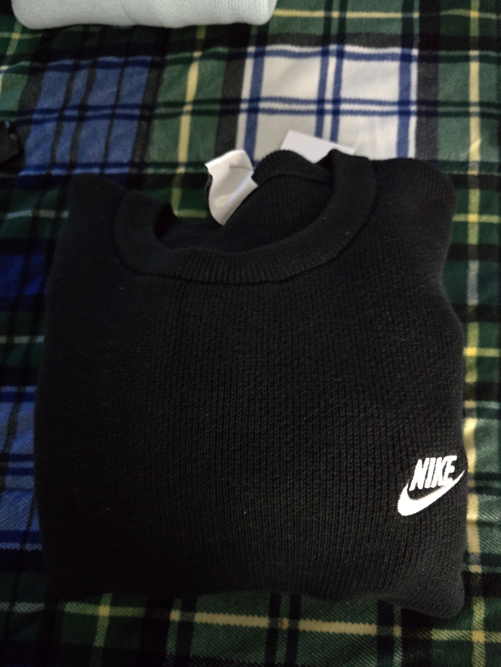 Nike Black Crewneck with White Swoosh Logo